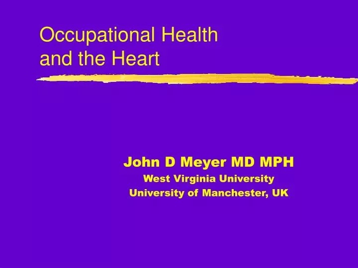 occupational health and the heart