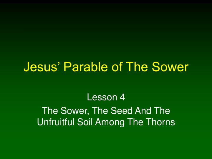 jesus parable of the sower