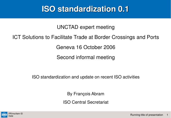 iso standardization 0 1
