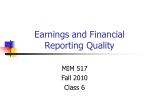 Earnings and Financial Reporting Quality - slide 1