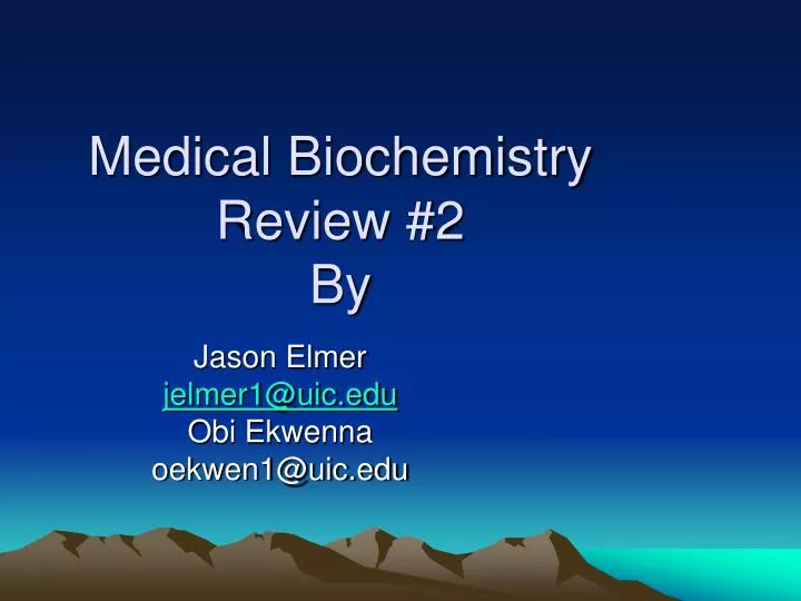 medical biochemistry review 2 by
