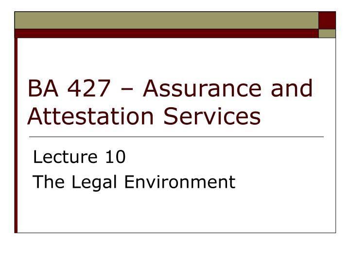 ba 427 assurance and attestation services