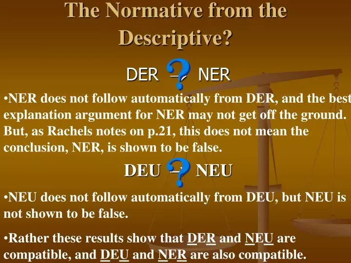 the normative from the descriptive