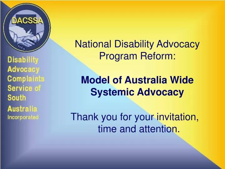 national disability advocacy program reform model of australia wide systemic advocacy