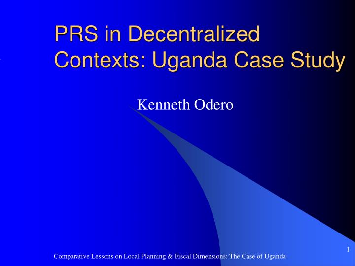 prs in decentralized contexts uganda case study