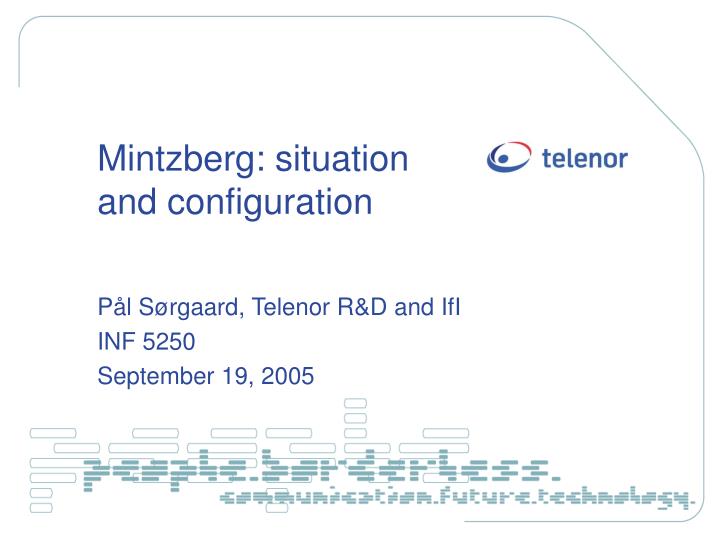 mintzberg situation and configuration