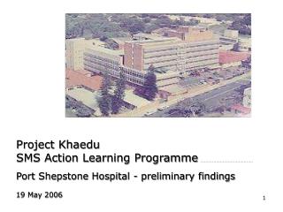 Project Khaedu SMS Action Learning Programme