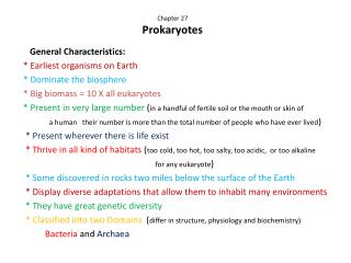 Chapter 27 Prokaryotes