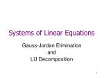 Systems of Linear Equations - slide 1