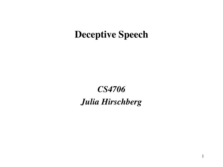 deceptive speech