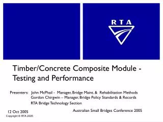 Timber/Concrete Composite Module - Testing and Performance