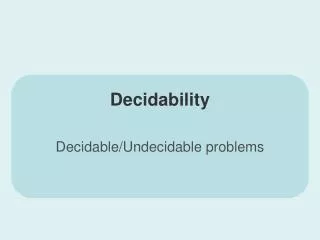 Decidability