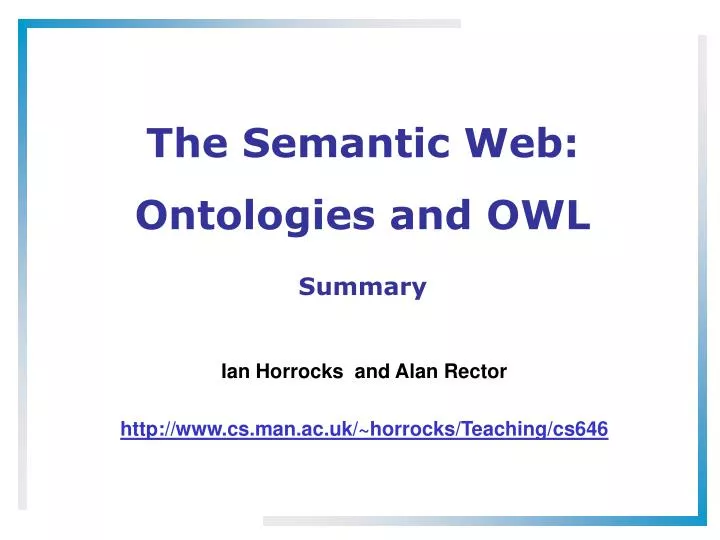 the semantic web ontologies and owl