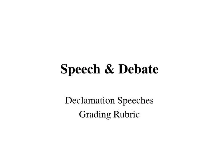 speech debate