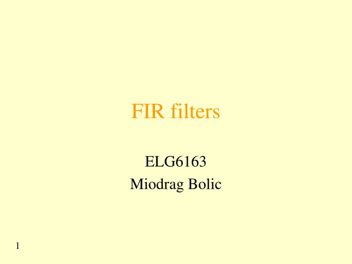 fir filters