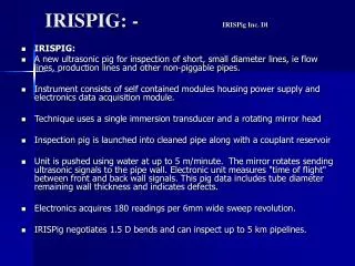 IRISPIG: -			 IRISPig Inc. Dl