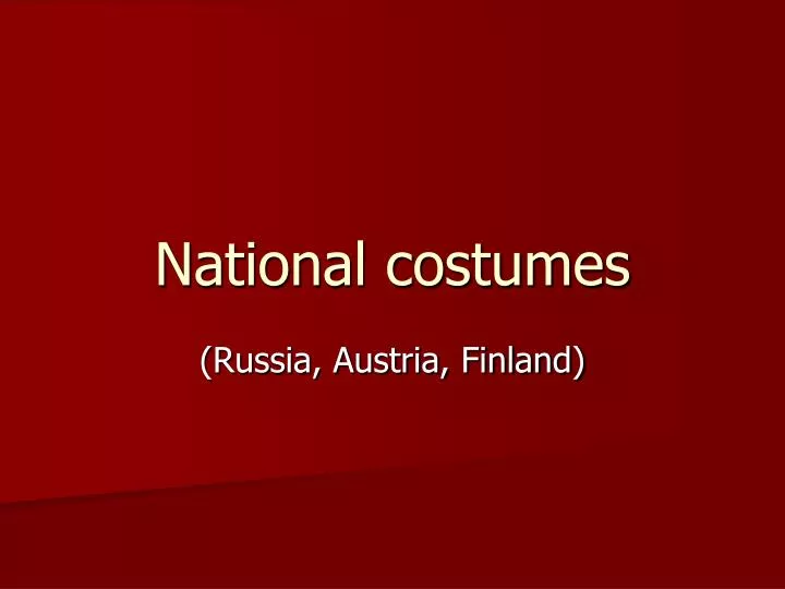 national costumes