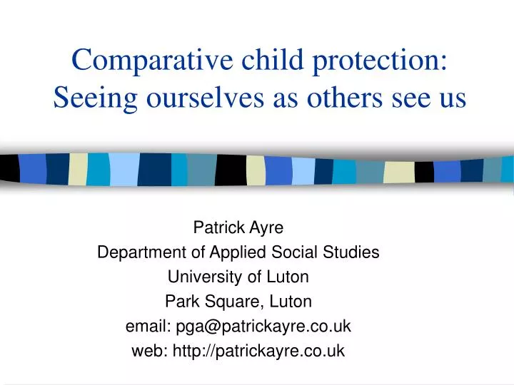 comparative child protection seeing ourselves as others see us