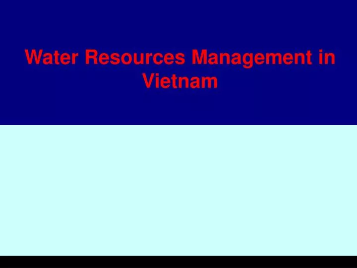 water resources management in vietnam