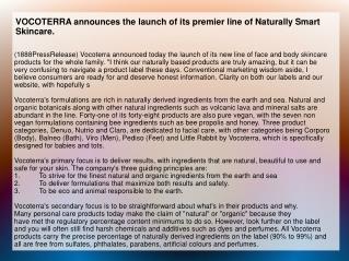 VOCOTERRA announces the launch of its premier line of Natura