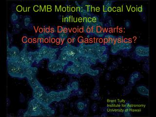 Our CMB Motion: The Local Void influence Voids Devoid of Dwarfs: Cosmology or Gastrophysics?