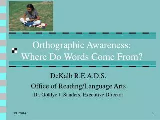 Orthographic Awareness: Where Do Words Come From?