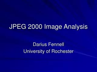JPEG 2000 Image Analysis