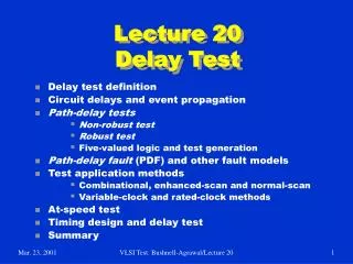 Lecture 20 Delay Test
