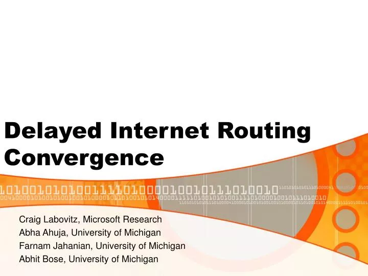 delayed internet routing convergence