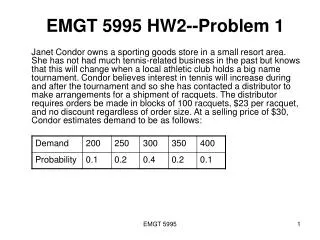 EMGT 5995 HW2--Problem 1