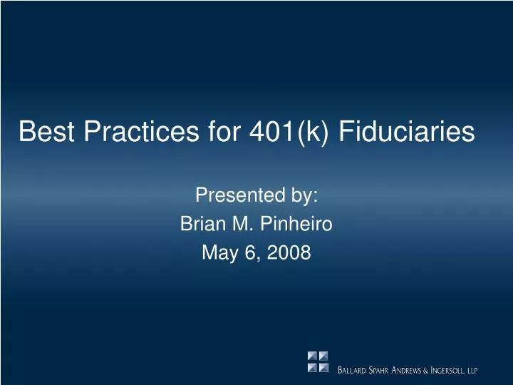 best practices for 401 k fiduciaries