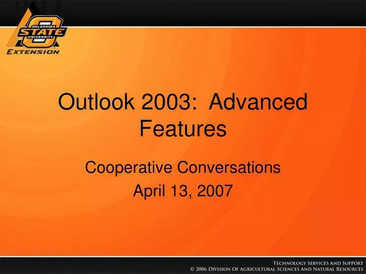 outlook 2003 advanced features