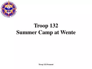 Troop 132 Summer Camp at Wente
