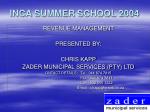 INCA SUMMER SCHOOL 2004 - slide 1