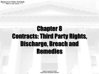 Chapter 8 Contracts: Third Party Rights, Discharge, Breach and Remedies
