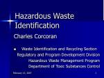 Hazardous Waste Identification - slide 1
