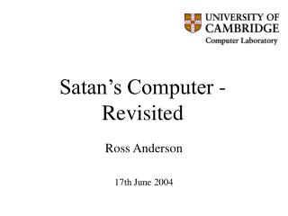 Satan’s Computer - Revisited