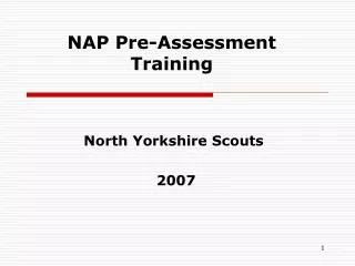 NAP Pre-Assessment Training