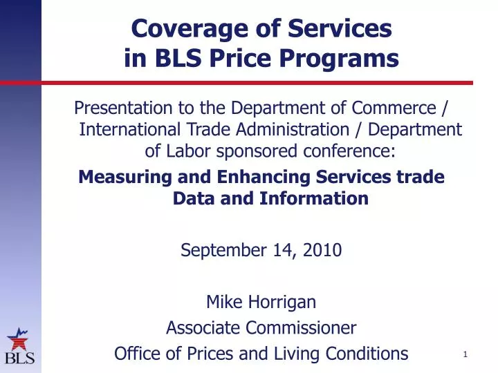 coverage of services in bls price programs