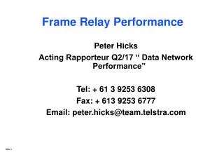 Frame Relay Performance