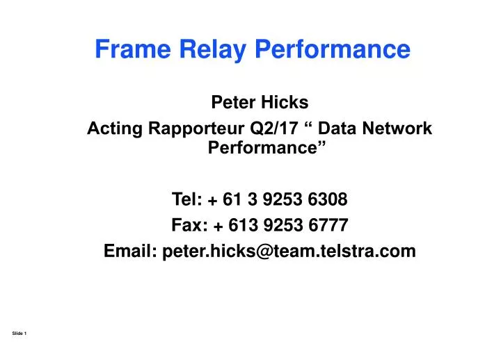 frame relay performance