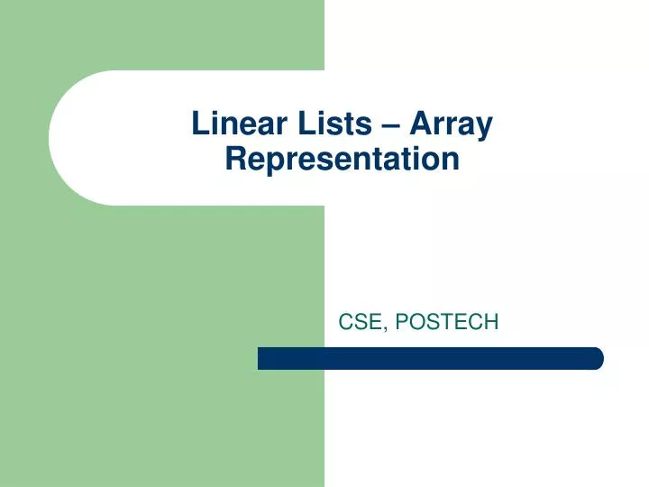 linear lists array representation