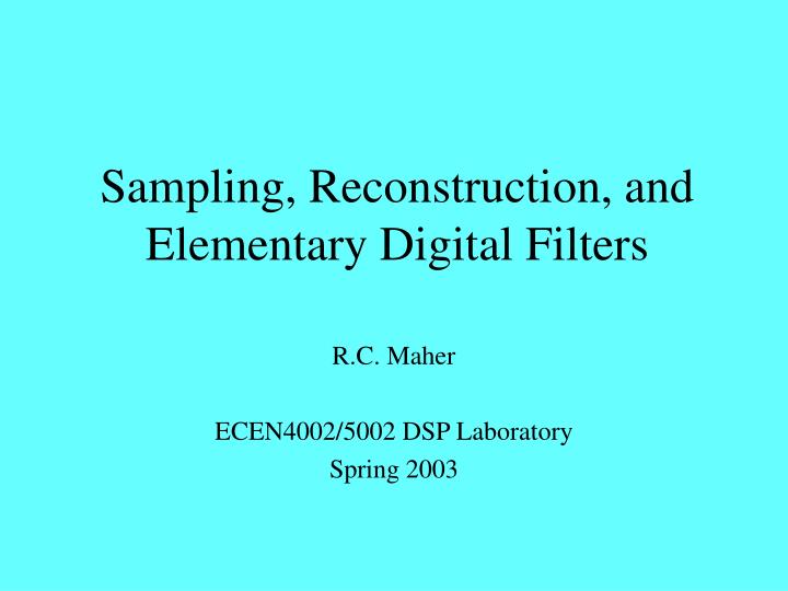 sampling reconstruction and elementary digital filters