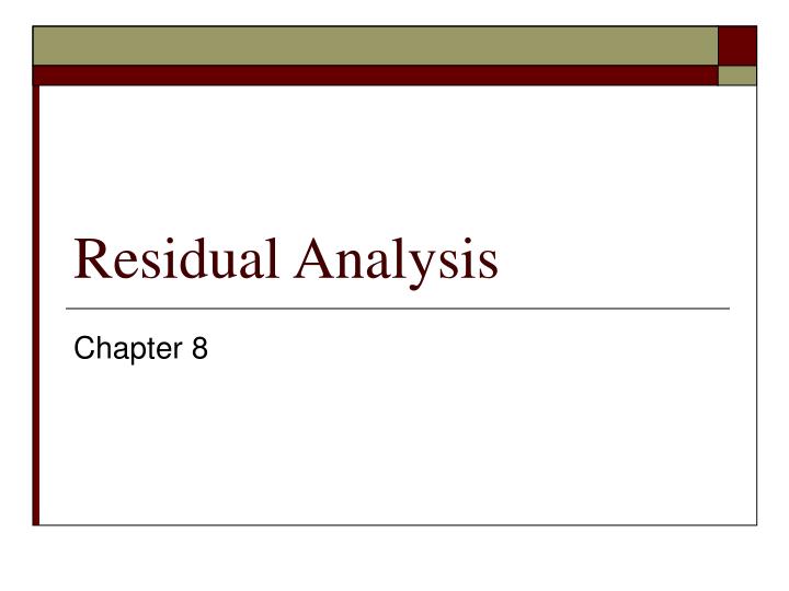 residual analysis
