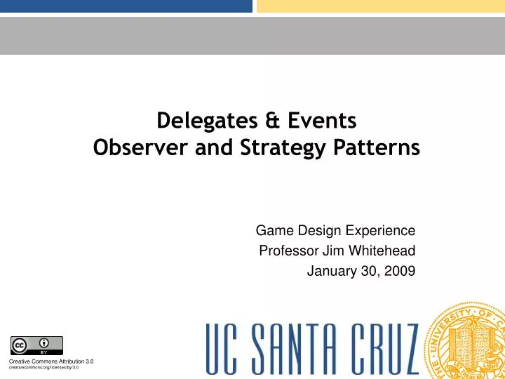 delegates events observer and strategy patterns