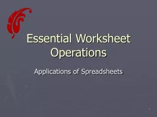 Essential Worksheet Operations