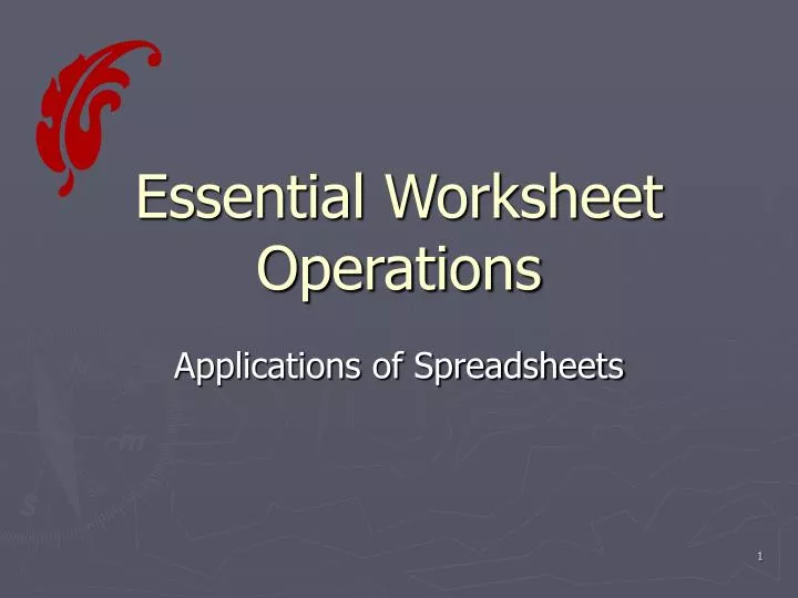 essential worksheet operations