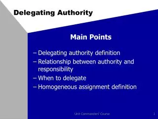 Delegating Authority