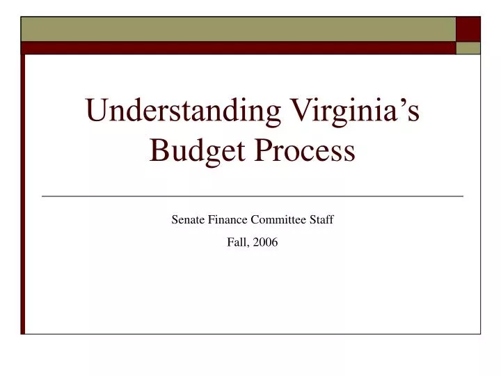understanding virginia s budget process