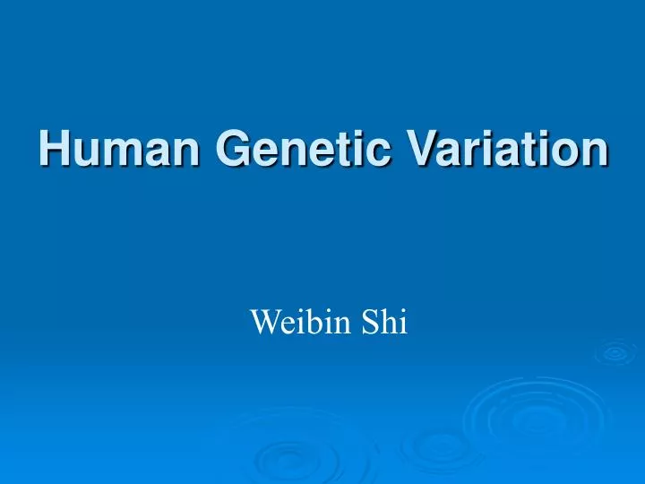 human genetic variation